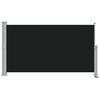vidaXL Side Awning Black screen, Grey stand Polyester, Powder-coated iron