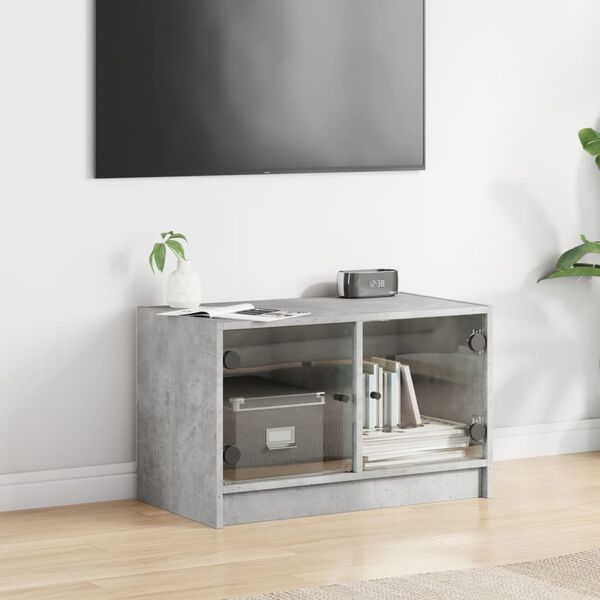 vidaXL TV Cabinet Concrete Gray Engineered Wood Compact TV Cabinet