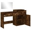 vidaXL Dressing Table Set Smoked Oak Engineered wood, glass Medium