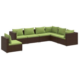 vidaXL Garden Lounge Set Brown and Green