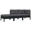 vidaXL Garden Lounge Set Set of 3 Black