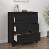 vidaXL Sideboard Black Solid pine wood 27.6 x 13.8 x 31.5 in Sideboard