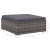 vidaXL Rattan Sofa Set Grey and Dark Grey PE Rattan and Powder-Coated Steel