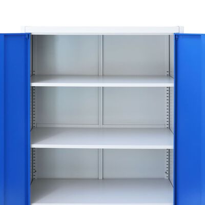 vidaXL Office Cabinet Metal 35.4"x15.7"x70.9" Gray and Blue