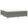 vidaXL Bed Frame Dark gray Polyester, Plywood, Engineered wood King