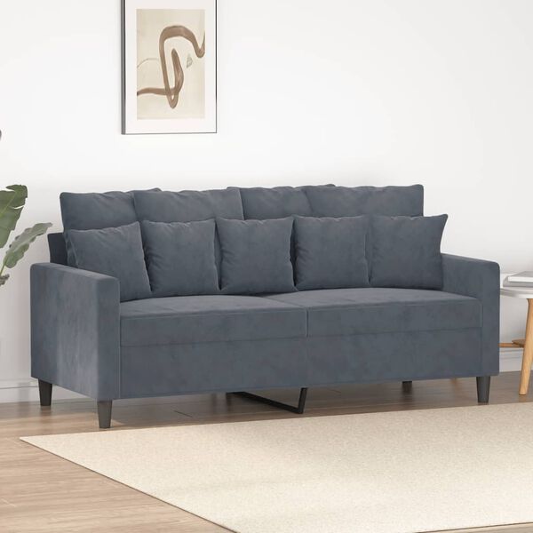 vidaXL 2-seater Sofa Dark Gray Velvet (100% polyester) Medium