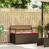 vidaXL Patio Storage Bench with Cushion Brown Poly Rattan