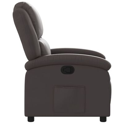 vidaXL Recliner Chair Dark Brown Real Leather