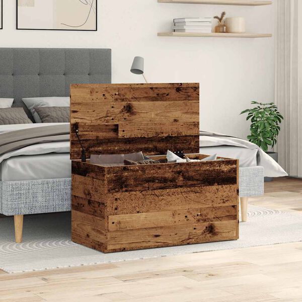 vidaXL Storage Chest Old Wood 33.1x16.5x18.1" Engineered Wood