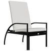vidaXL Sun Lounger Black PE Rattan, Galvanized Steel Large