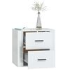 vidaXL Wall-mounted Bedside Cabinet High gloss white Engineered wood