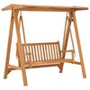 vidaXL Swing Bench with Gray Cushion 66.9" Solid Teak Wood