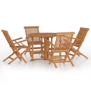 vidaXL Outdoor Dining Set Natural teak Smooth-sanded teak hardwood