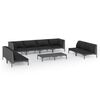 vidaXL Garden Lounge Set Dark Grey Powder-coated steel Large Seats Many