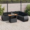 vidaXL Garden Sofa Set Black PE rattan Large Garden Sofa Set