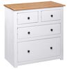 vidaXL Sideboard White and natural wood Solid pine wood Medium Storage