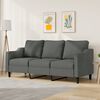 vidaXL 3-seater Sofa Dark Grey Metal Frame, 100% Polyester Fabric, Foam