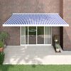 vidaXL Retractable Awning Blue and White