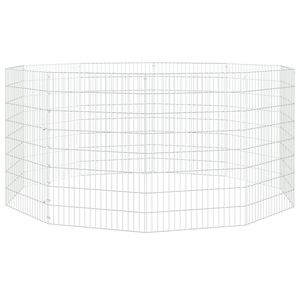vidaXL Animal Enclosure Silver Galvanized iron 10-Panel Expandable