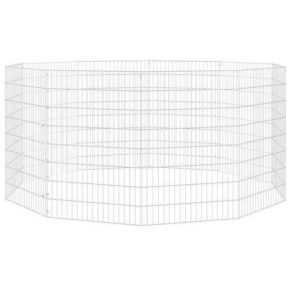 vidaXL Animal Enclosure Silver Galvanized iron 10-Panel Expandable