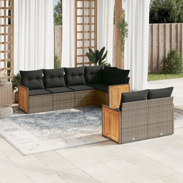 vidaXL Garden Sofa Set Grey, Dark Grey