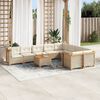 vidaXL Garden Sofa Set Beige PE rattan Large Modular Garden Sofa Set