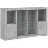 vidaXL Sideboard Set of 3 Concrete grey Engineered wood, Glass Large