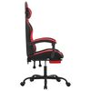 vidaXL Gaming Chair with Footrest Black and Red Faux Leather