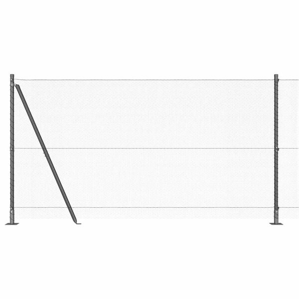 vidaXL Fence with Posts Gray 1.2 x 25 m PVC-coated steel