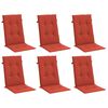 vidaXL Highback Chair Cushion Set of 6 Melange red 100% polyester