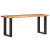 vidaXL Bench Brown and black Solid Acacia wood and Steel Medium Durable