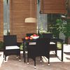 vidaXL Dining Set Chair: Black, Cushion: Cream White
