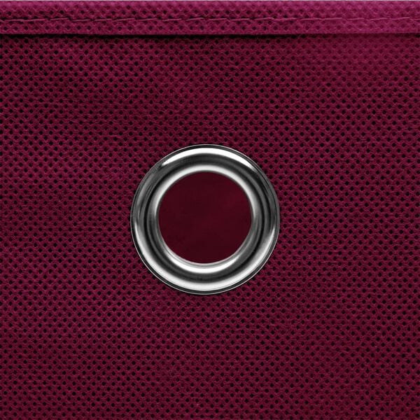 vidaXL Storage Box Set of 4 Dark Red Non-woven fabric (100% polyester)