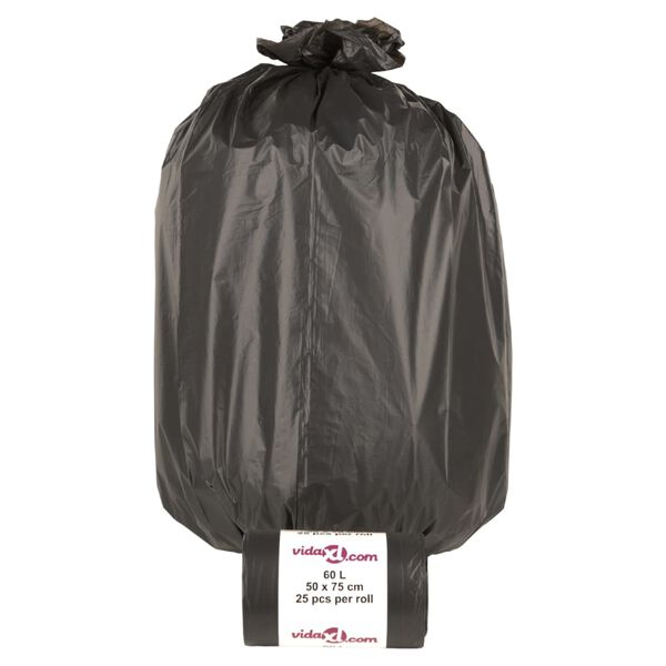 vidaXL Bin Bags 250 pcs Black 15.9 gal