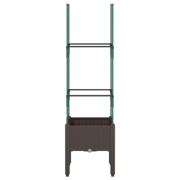 vidaXL Garden Planter Brown Polypropylene Medium Garden Planter Square