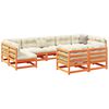vidaXL Garden Sofa Set Wax Brown Solid pine wood, Oxford fabric, PP cotton