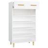 vidaXL Shoe Cabinet White Engineered Wood Medium Shoe Cabinet