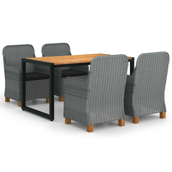 vidaXL 5 Piece Patio Dining Set Light Gray