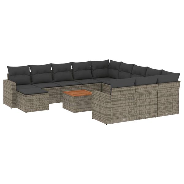 vidaXL Garden Sofa Set Set of 13 Grey, Dark Grey
