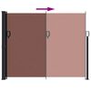 vidaXL Retractable Side Awning Brown Polyester with PU coating 63 x 197 in