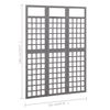 vidaXL 3-Panel Room Divider/Trellis Solid Fir Wood Gray 47.6"x70.9"