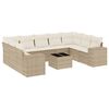 vidaXL Garden Sofa Set Beige PE rattan, powder-coated steel, tempered glass