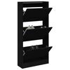 vidaXL Shoe Cabinet Black Engineered Wood Compact Shoe Cabinet