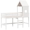 vidaXL Loft Bed White Solid pine wood 31.5x78.7 in Loft Bed