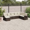 vidaXL Garden Sofa Set Brown, Cream white