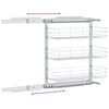 vidaXL 3-Tier Pull-out Kitchen Wire Basket Silver 18.5"x9.8"x22"