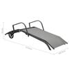 vidaXL Sun Lounger Gray Powder-Coated Steel 78.7 x 22.8 x 12.6 in