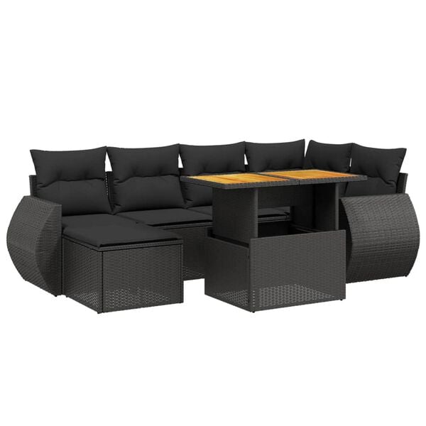 vidaXL Garden Sofa Set Black