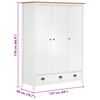 vidaXL Wardrobe White and honey brown Solid pine wood Medium Wardrobe