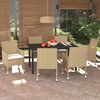 vidaXL Dining Set Beige, Cream White, Black